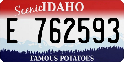 ID license plate E762593