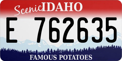 ID license plate E762635