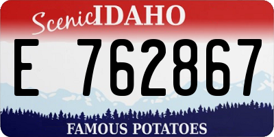 ID license plate E762867