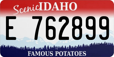 ID license plate E762899