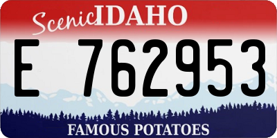 ID license plate E762953