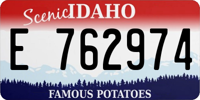 ID license plate E762974