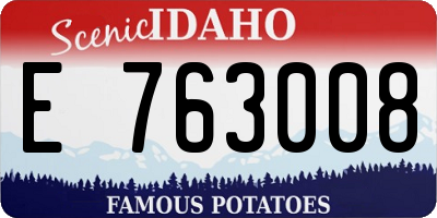 ID license plate E763008