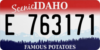 ID license plate E763171