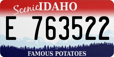 ID license plate E763522
