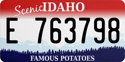 ID license plate E763798