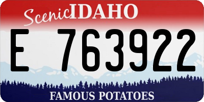 ID license plate E763922