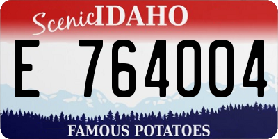 ID license plate E764004