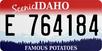 ID license plate E764184