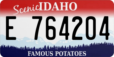 ID license plate E764204