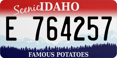 ID license plate E764257