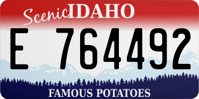 ID license plate E764492