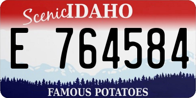 ID license plate E764584