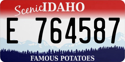 ID license plate E764587