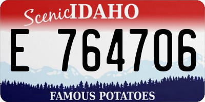 ID license plate E764706