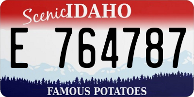 ID license plate E764787