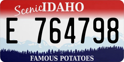 ID license plate E764798