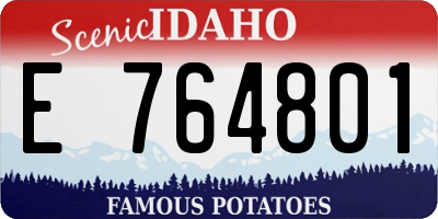 ID license plate E764801
