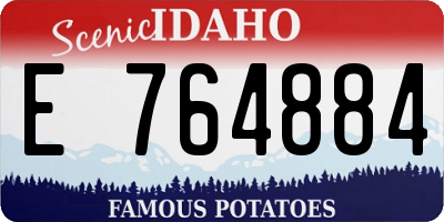 ID license plate E764884