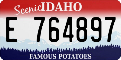 ID license plate E764897