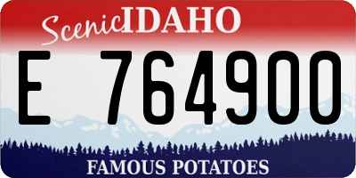 ID license plate E764900