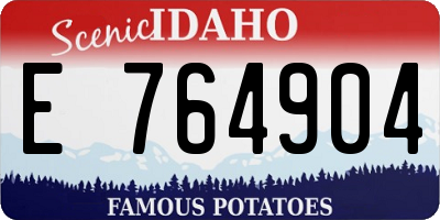 ID license plate E764904