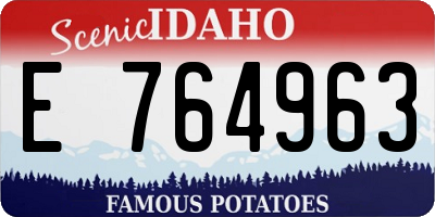 ID license plate E764963