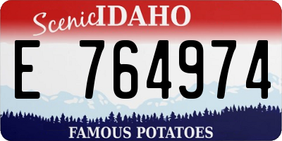 ID license plate E764974