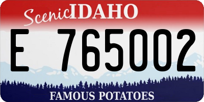 ID license plate E765002