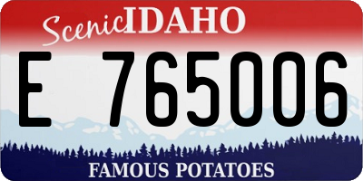 ID license plate E765006