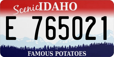 ID license plate E765021