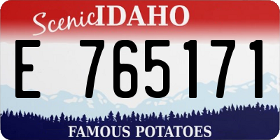 ID license plate E765171