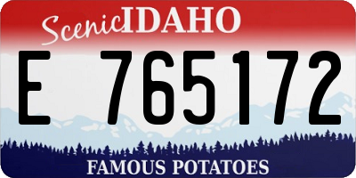 ID license plate E765172