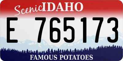 ID license plate E765173