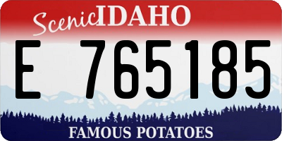 ID license plate E765185