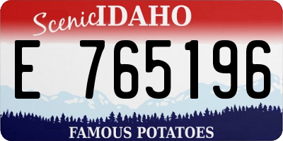 ID license plate E765196