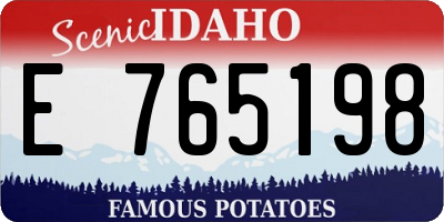 ID license plate E765198