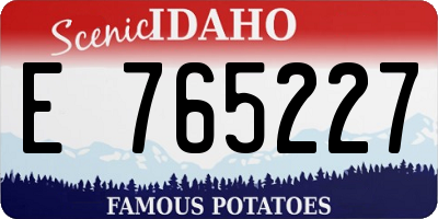 ID license plate E765227