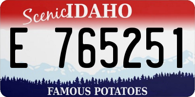ID license plate E765251