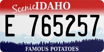 ID license plate E765257