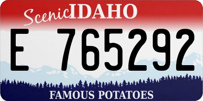 ID license plate E765292
