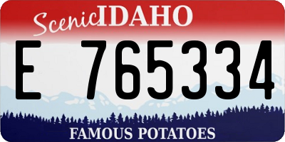 ID license plate E765334