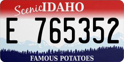 ID license plate E765352