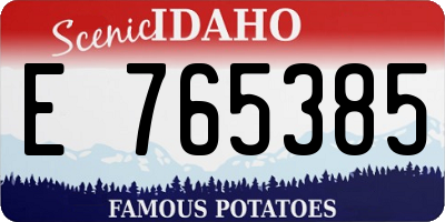 ID license plate E765385