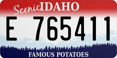 ID license plate E765411