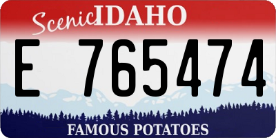 ID license plate E765474