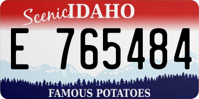 ID license plate E765484