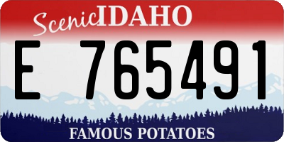 ID license plate E765491