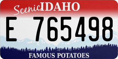 ID license plate E765498
