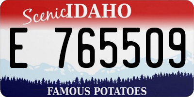 ID license plate E765509
